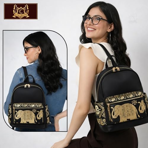 Image of Backpack Bags for Women /Girls Stylish Shoulder Sling Handbag Office Travel College Durable & Elegant Daily-Use Convertible 13 Inch Laptop Backpacks Corporate (Black)