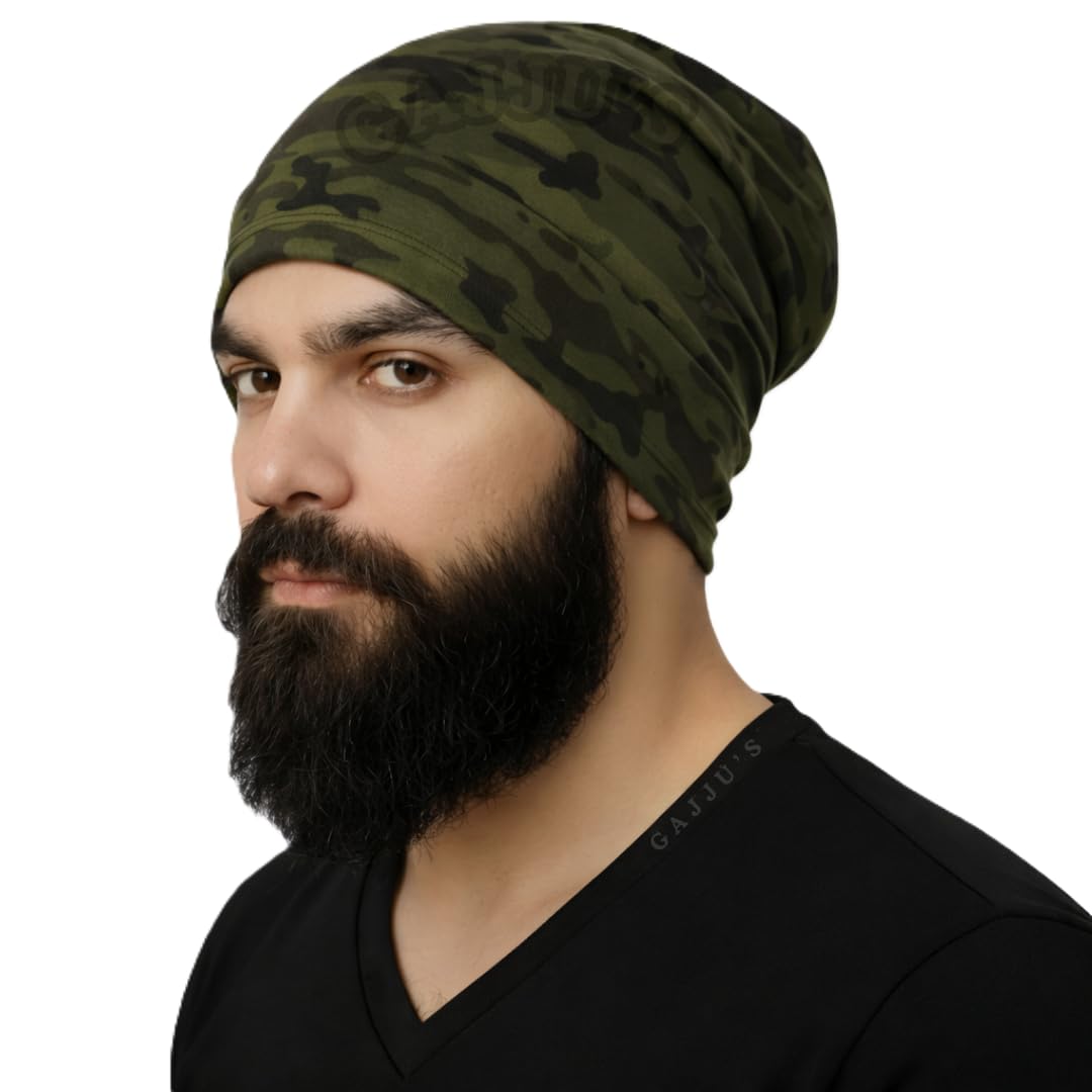 gajju's Single Layer Army Print Beanie Cap | Breathable Camouflage Army Slouchy Beanie | Lightweight Tactical Helmet Cap | Multi-Functional Beanie for Men & Women-picture-21