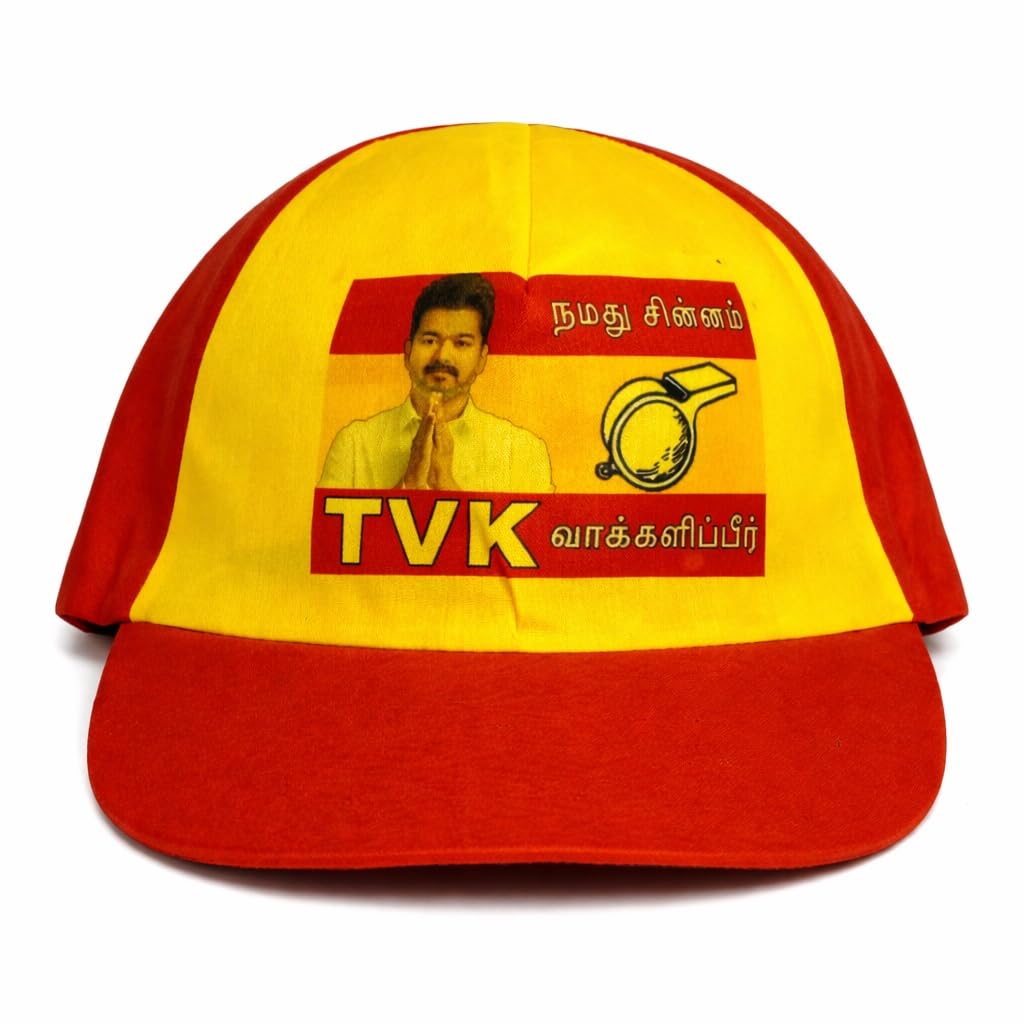 TVK Vijay Printed Party Campaign Cap, Cotton Election Promotion Cap for Men and Women, Lightweight Thin Cloth-image-43