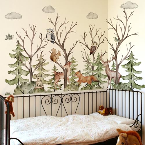 Vinilos decorativos animales bosque 51.57x33.28 pulgadas miniatura 1