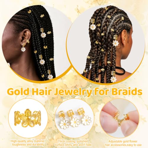 Accesorios de cabello dorados para trenzas 45 piezas miniatura 5