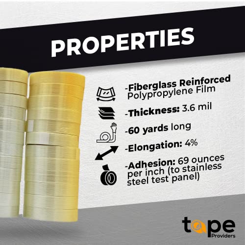 WOD UFST39 Fiberglass Reinforced Filament Strapping Tape, 1/2 inch x 60