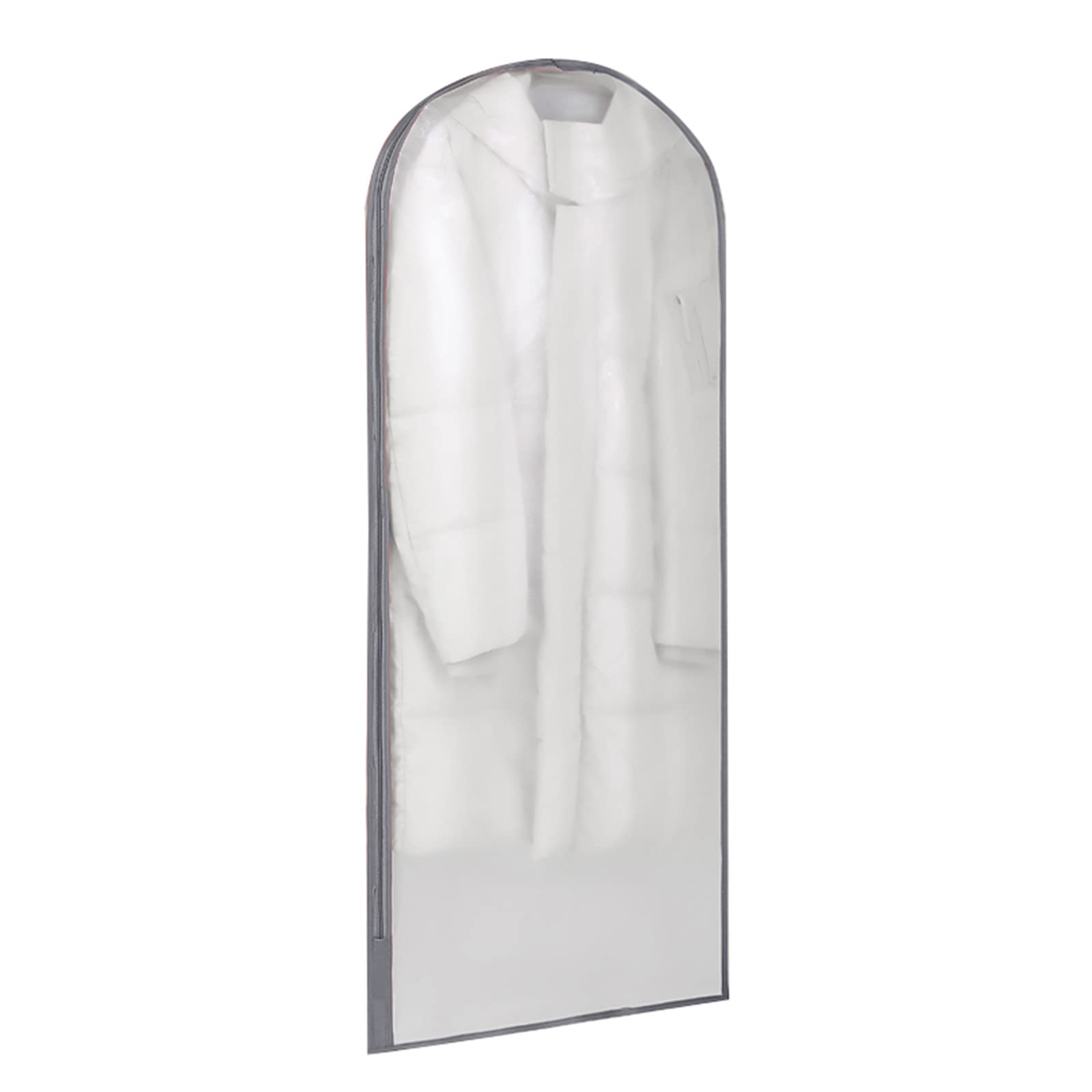 Borse per Indumenti da Viaggio per Appendere i Vestiti Borse per Abiti traslucidi con Cerniera Completa (Set di 5) Copertura Antipolvere Traspirante per Armadio Guardaroba,Grey-L