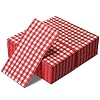 120 Pieces Gingham Paper Napkins Bulk Red Buffalo Plaid Napkins Checkered Disposable Guest Towels Set Picnic Theme Paper Hand Towels for Home Dinner Christmas Birthday Wedding Party Supply 3 Ply