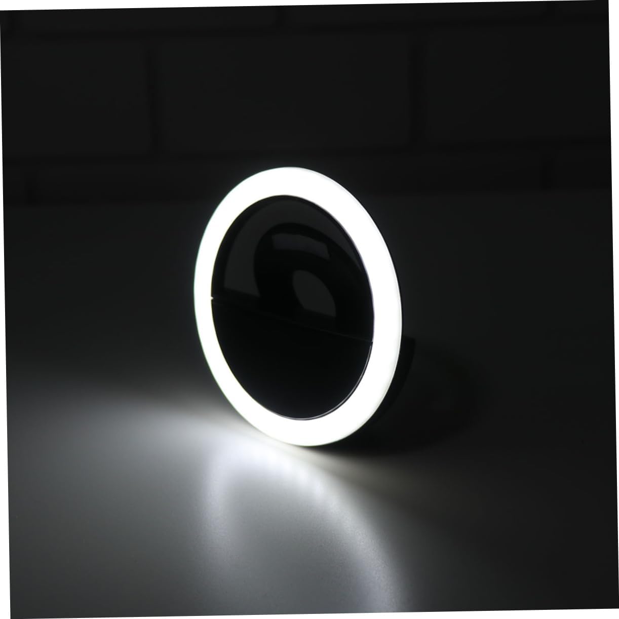 NUOBESTY Rechargeable LED Selfie Ring Light for Phones 3 Brightness Modes Clip-On Design Portable Photography Light for Makeup and Travel Black