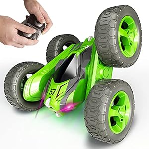 Tecnock RC Stunt Auto, 4WD 2.4GHz Ferngesteuertes Auto Doppelseitige Verdrehung 360° Drehbares Rennauto, 45 Min Lange Laufzeit, Geschenke für Kinder