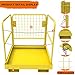 YINTATECH Forklift Cage Work Platform Safety Cage Collapsible Heavy Duty Steel Construction Lift Basket Aerial Rails 36x36 inches 1100lbs Capacity