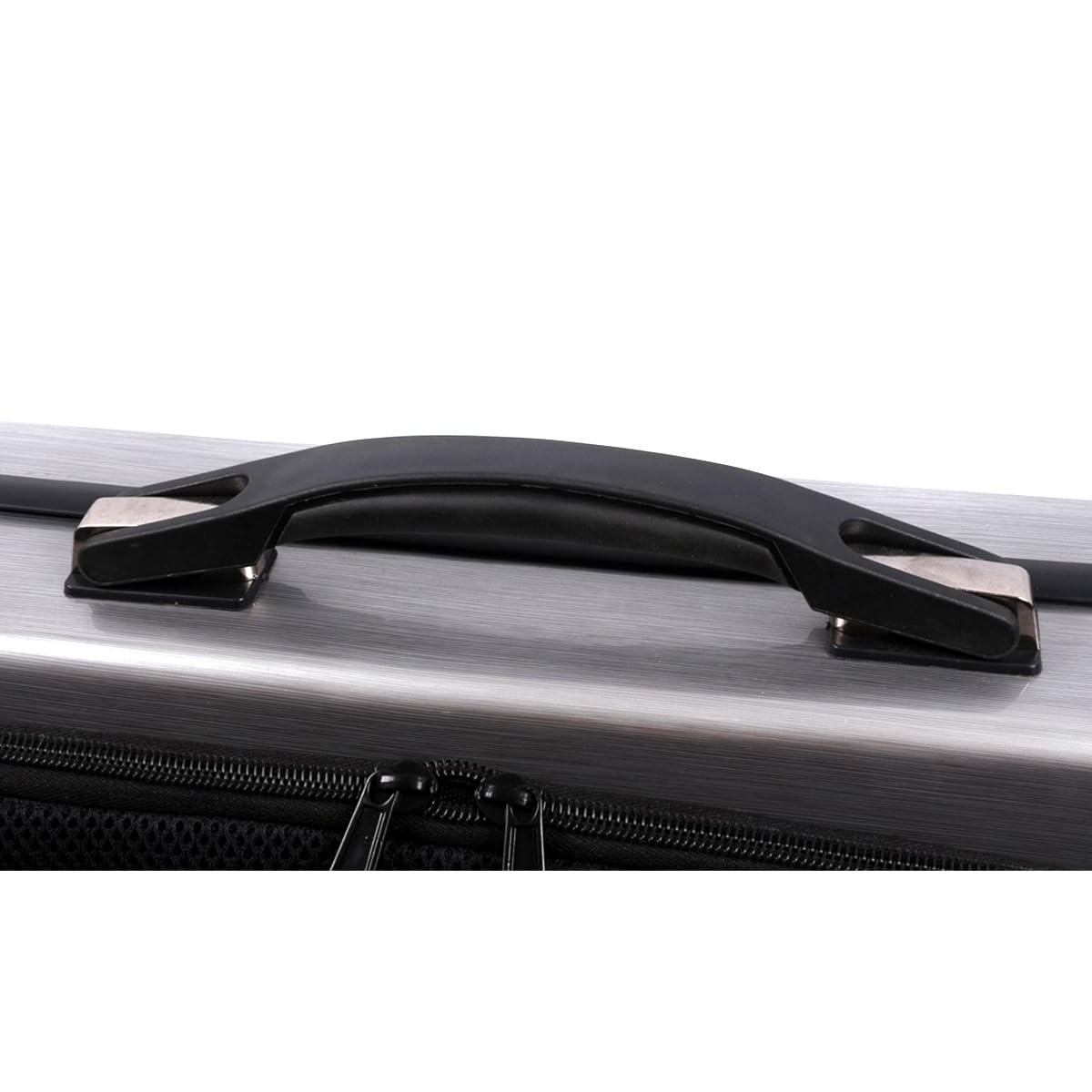 Funda para violín 4/4 de tamaño completo de fibra de carbono oblonga carcasa rígida rectangular funda de violín acolchado suave con correas traseras y bolsa para partituras (plata)