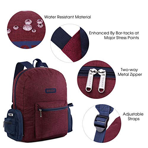 WANDF Foldable Lightweight Backpack Durable Water Resistant Travel Hiking Packable Daypack for Men Women (Red)