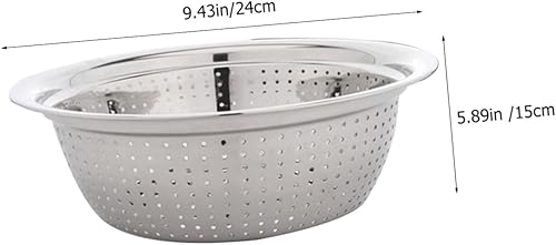 Miniatura 9 de 3pcs Vegetables Drainer Fruit Rice Strainers Home Multifunctional Salad Thickened Vegetable Drain Mesh Pasta Sieve Food for Household Metal Storage