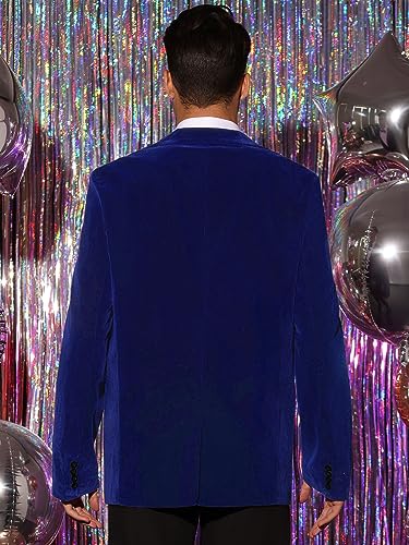 Lars Amadeus Velvet Blazer for Men's Slim Fit Single Breasted Notch Lapel Sports Coats3