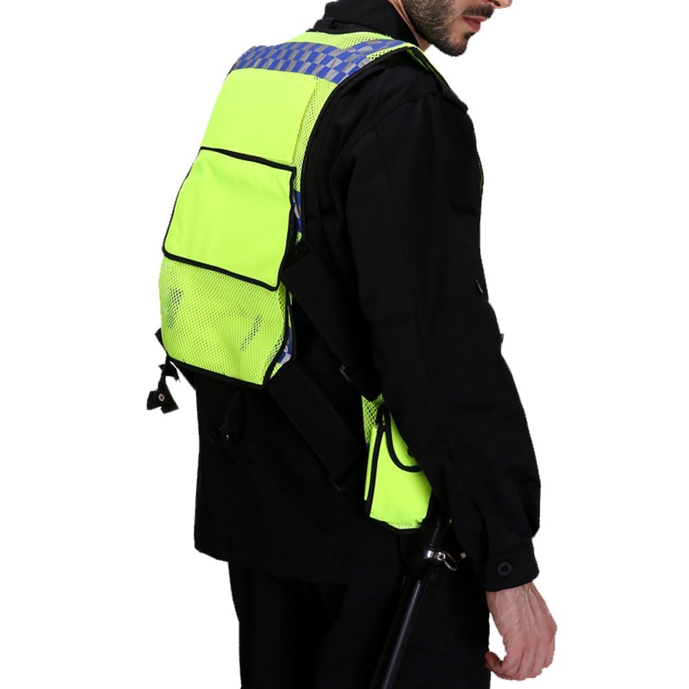 Chaleco Reflectante Multi-Bolsa Sitio De Construcción Chaleco De Protección De Seguridad Ropa Fluorescente En Cinta Oscura