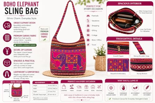 Image of SUVASANA Large Sling Shoulder Bag for Men Women Casual Comfortable Everyday Purse Travel Women's Cross-body Bags