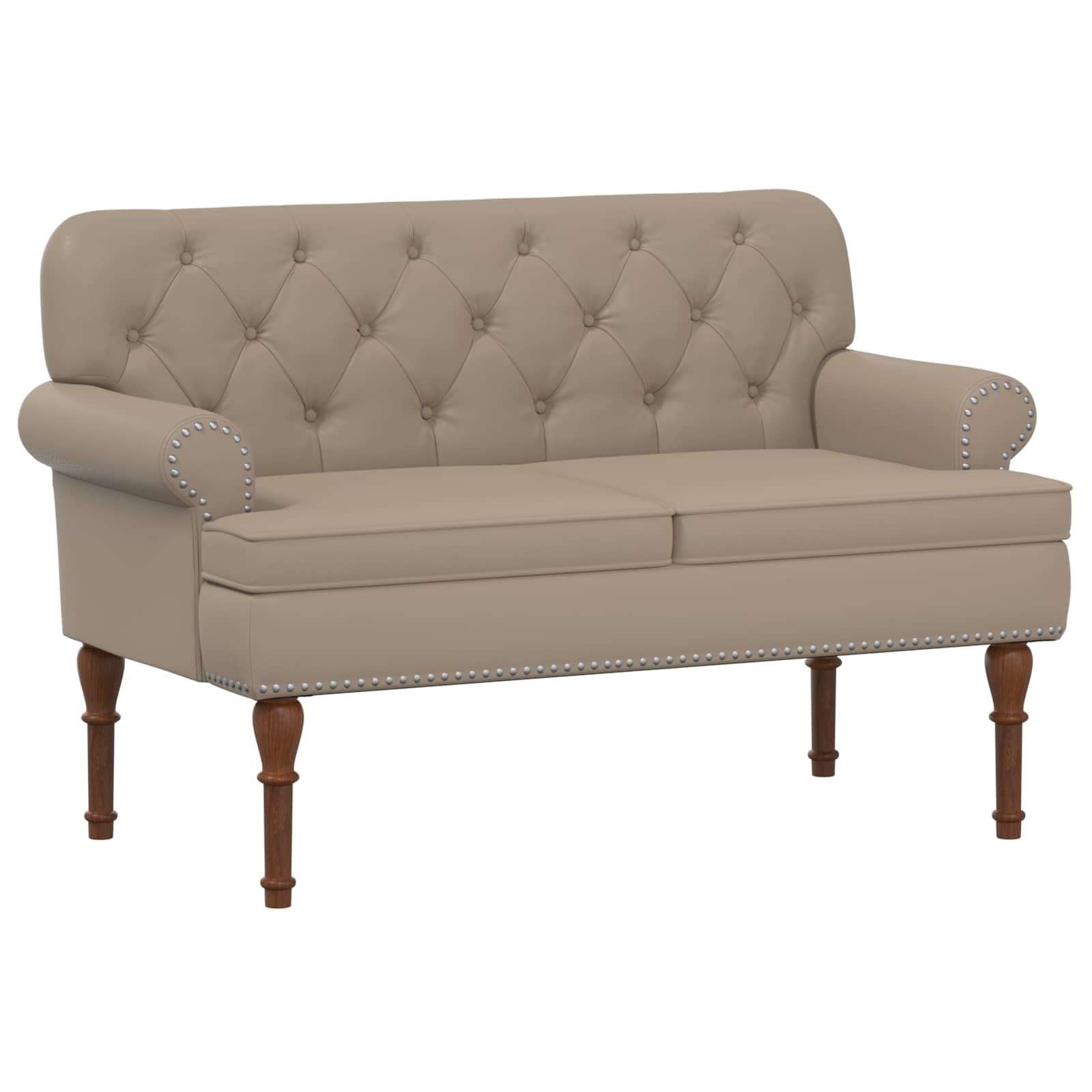 Loveseat with Button Tufting Cappuccino 120 x 65 x 77 cm