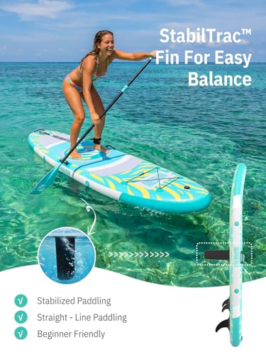 Image of Niphean 10' Inflatable Paddle Board, Ultra-Light SUP for Beginners | Versatile Yoga Paddle Board with Durable SUP Accessories, 400lbs Capacity, Stand Up Paddle Boards for Adults & Youth