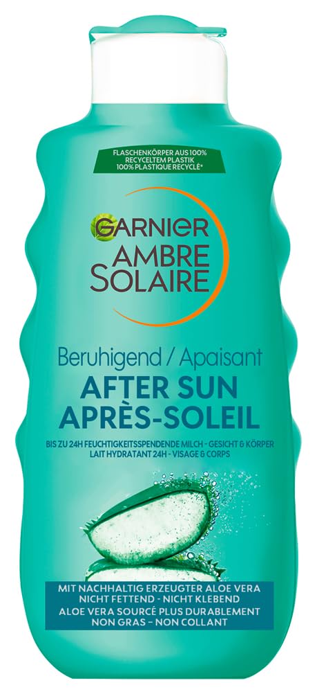 Garnier Ambre Solaire Beruhigende After Sun Milk, verlängert die Bräune und spendet Feuchtigkeit, 175 ml
