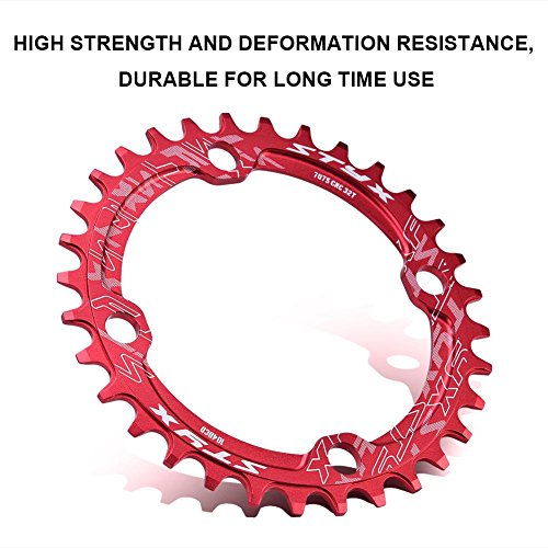 Eboxer Bicycle Chainring Guard,BCD 104 Mountain Bike Steel Single Crank Chain Ring Repair Parts,Easy to Install and Fits for Long Time Use.(32T-Red)