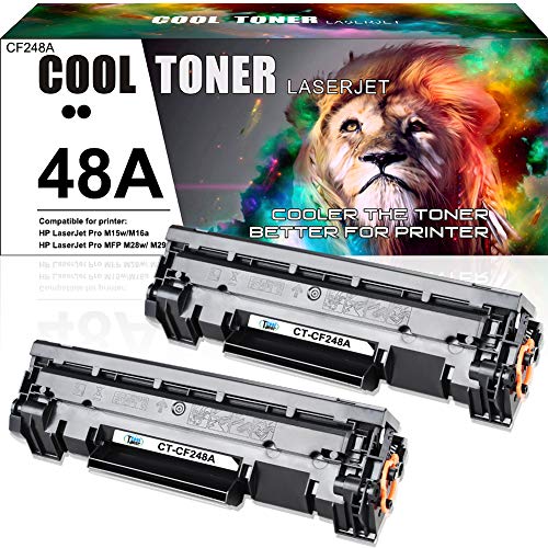 Cool Toner Compatible Toner Cartridge Replacement for HP 48A CF248A HP Laserjet Pro M15w M15a Laserjet Pro M29w MFP M28w M28a M29W M29a M16w M16a M15a M15w Toner Cartridge Printer Ink (Black, 2-Pack)