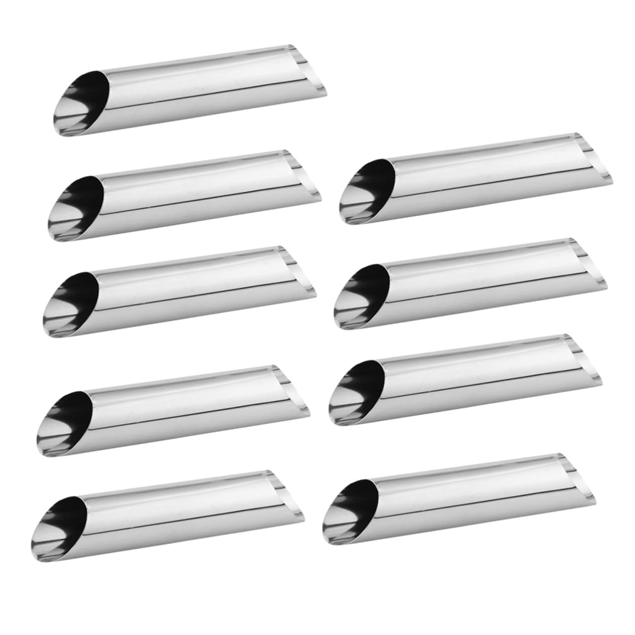 Cabilock 12pcs Stainless Steel Bread Baking Cylindrical Croissant Tube Easy Clean Steel Bakeware Home Bakery Supplies