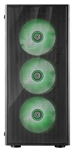 Image of Circle Xtender X1 Mid- Tower Computer Case | Gaming Cabinet - Black| Support ATX, M-ATX, ITX | Pre- Installed 3 x 120mm Front and 1 x 120mm Rear ARGB Mirror Fans