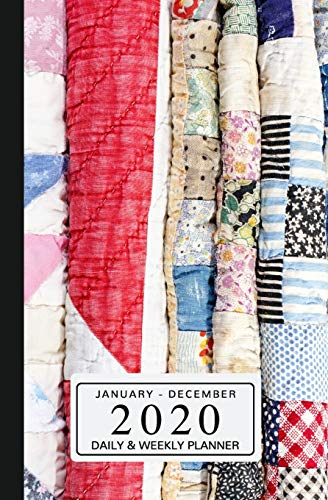 January - December 2020 Daily & Weekly Planner: Mini Calendar; Colorful Vintage Quilts