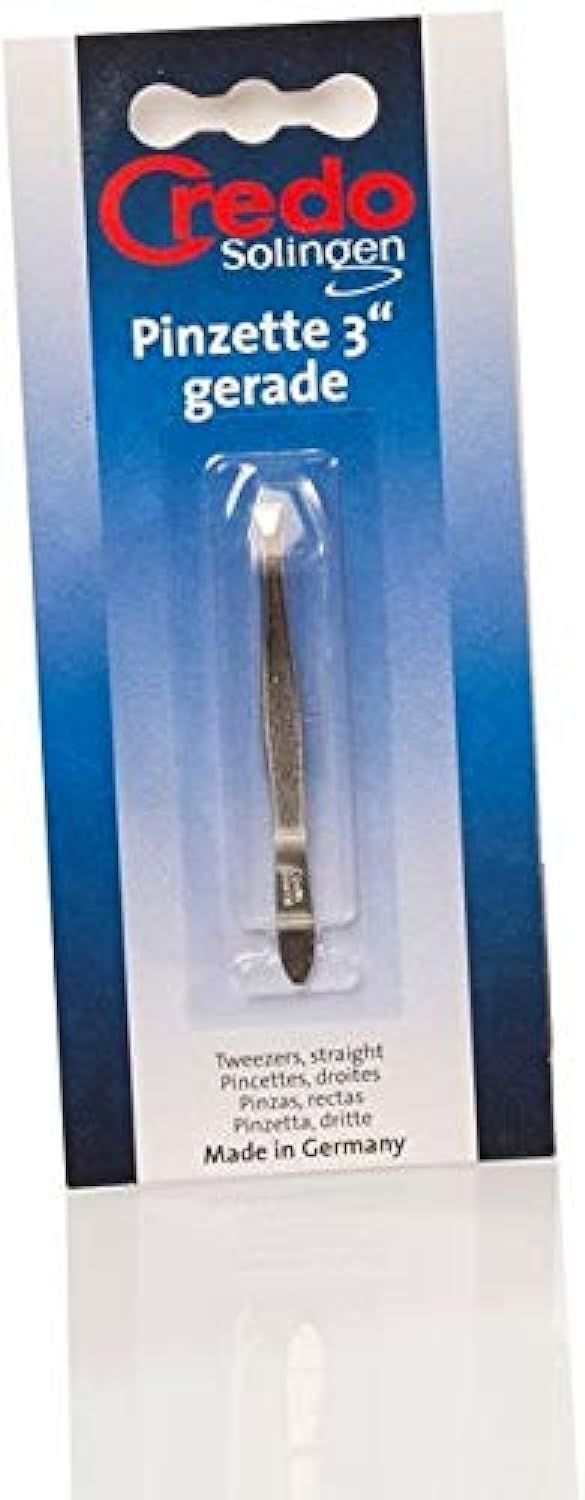 Credo Solingen 3 Inch Straight Nickel Plated Tweezer