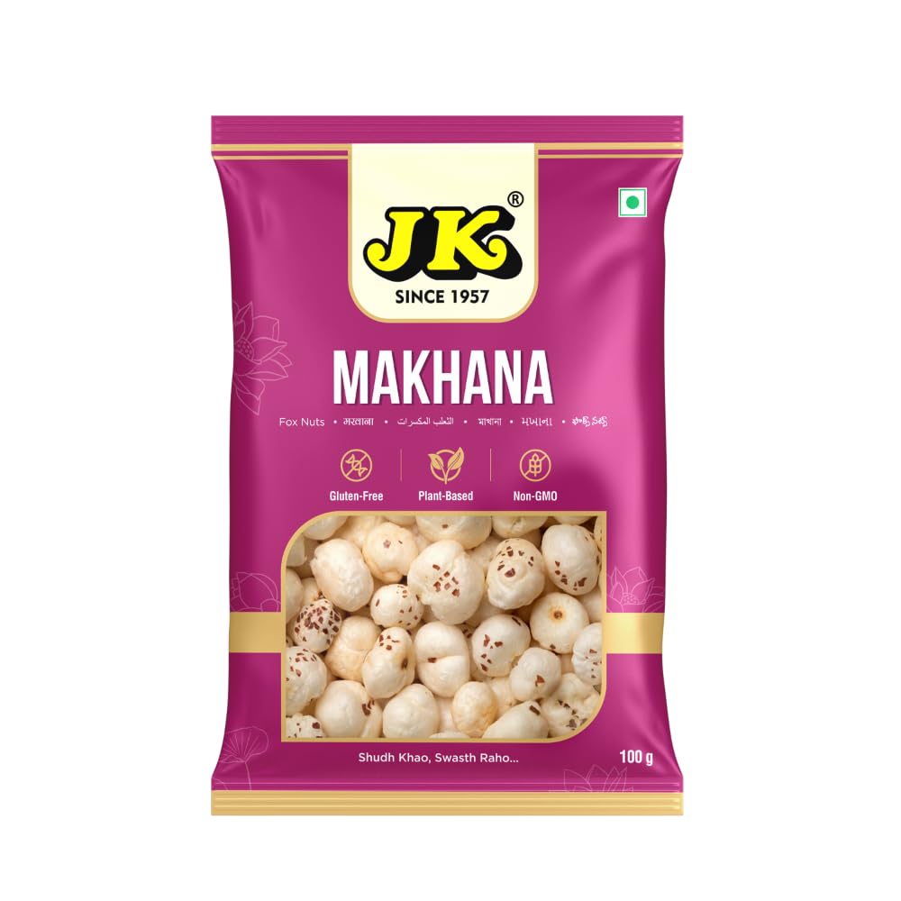 JK Talmakhana| Indian Snack|(Foxnuts, Phool Makhana) | Gluten free| MSG Free| Low Cholesterol | Rich in Calcium| Authentic Indian Talmakhana|100g pack of 1-image-46