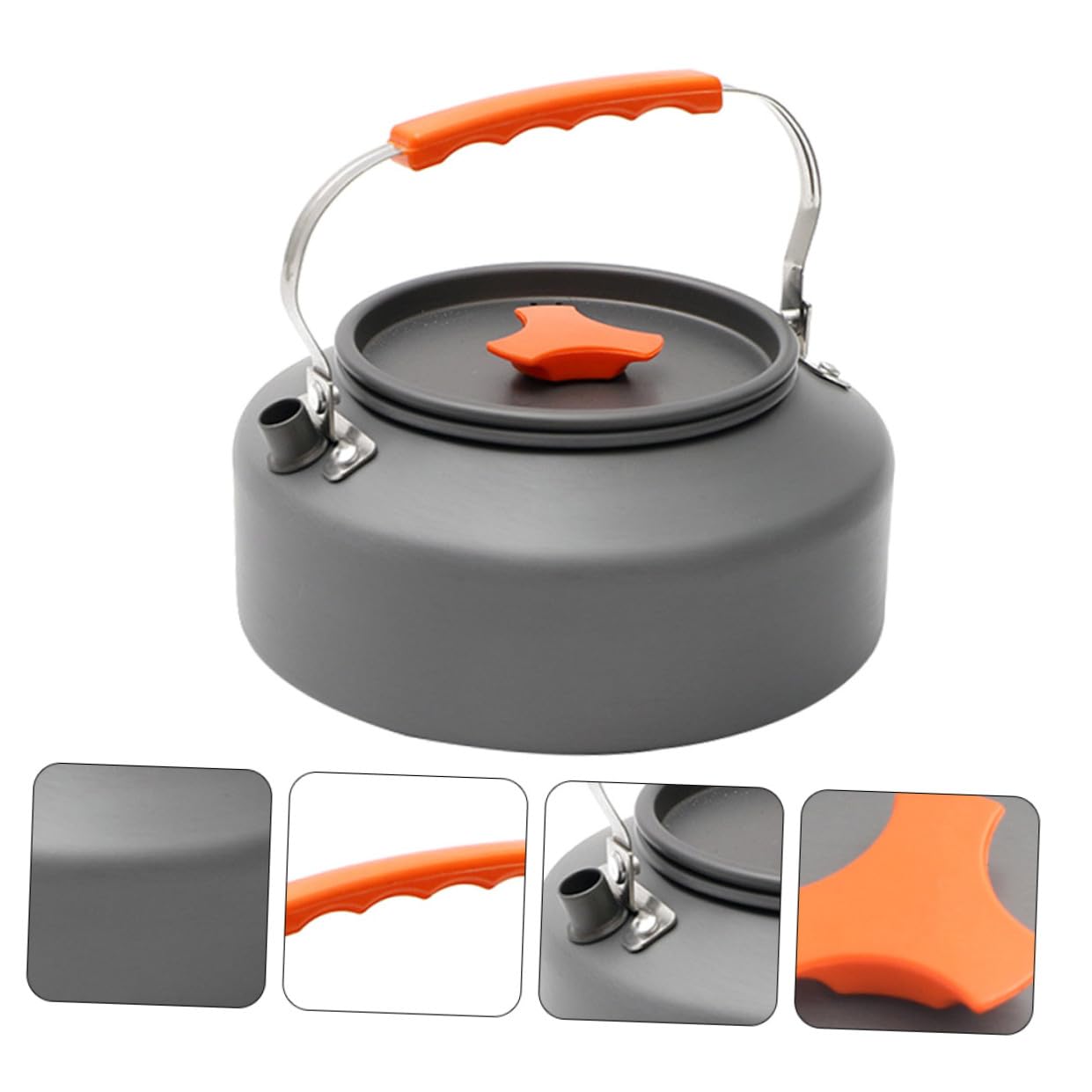 WOONEKY Tetera Portátil para Camping Mango Resistente al Hervidor de Agua para Picnic y Actividades al Aire
