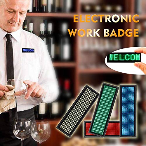 Mini pantalla Digital LED recargable, tarjeta de pecho ... - Alibaba