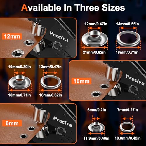 Preciva 3-Size Ratchet Grommet Kit