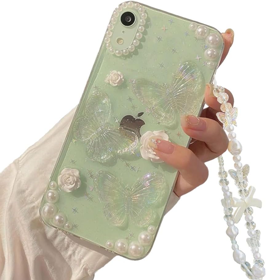 Faneiy for iPhone XR Case with Phone Charm Chain,3D