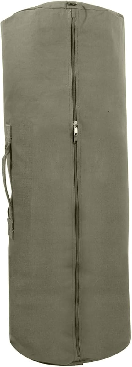 Canvas Duffle Bag with Side Zipper – Rugged Outdoor Camping Gear Storage