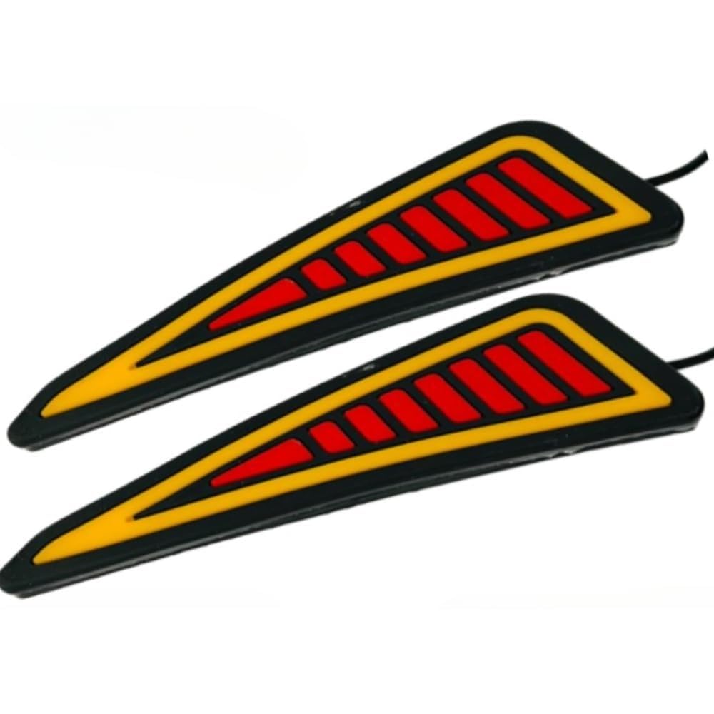 Autozap Universal for car & Bike Car Tail Light DRL COB Turn Signal Light Waterproof Flexible Strip Rear DRL indicator, Pack of 2 (Red-Yellow)