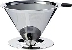 Coador Filtro de Café 103 Inox Reutilizável Grande 14,5 X 12,4 X 8cm Sustentável Durável Fácil de Limpar Premium