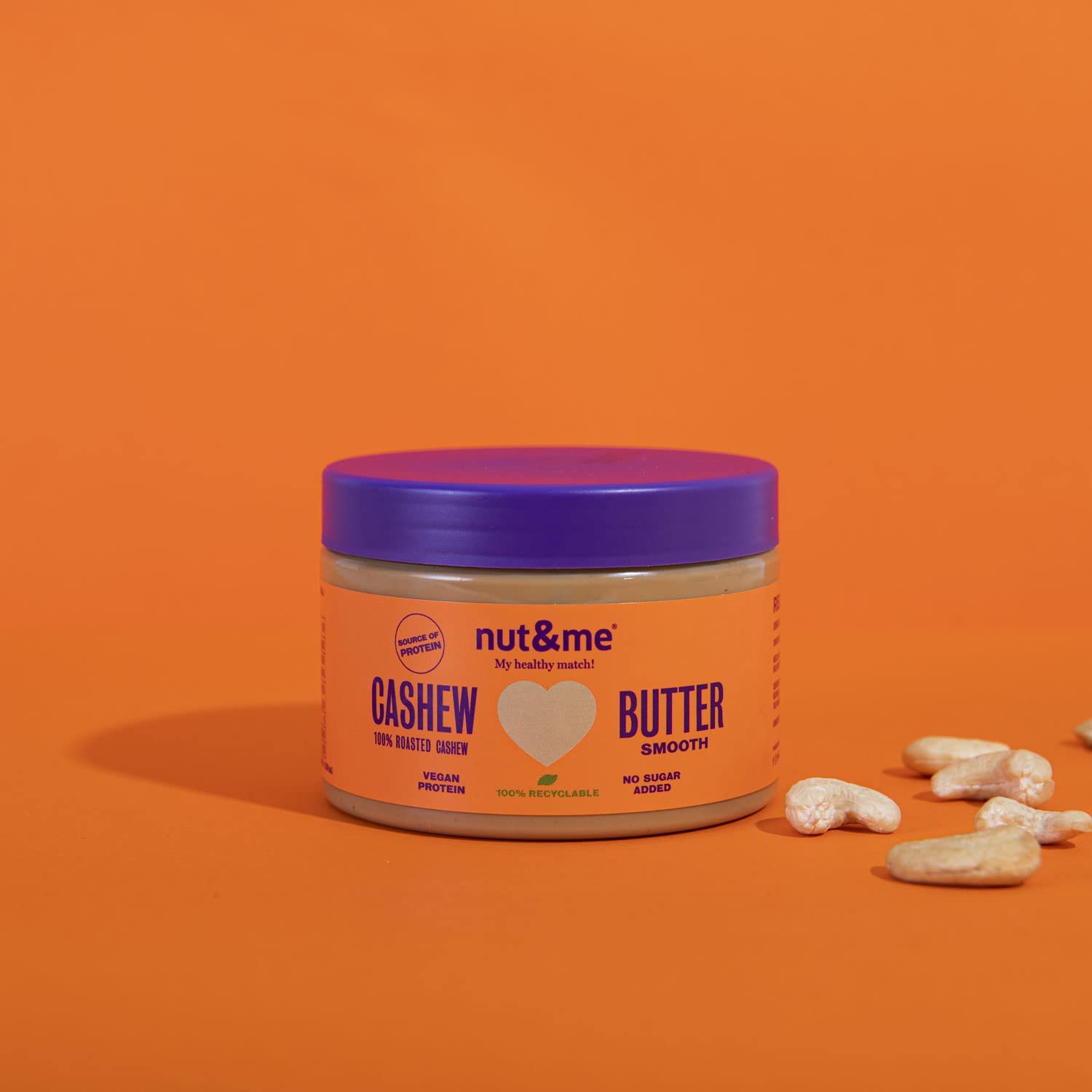 Crema de anacardos nut&me 500 gr | Hecho 100% con anacardos tostados | Sin azúcar, sin gluten y sin aditivos | Sin aceite de palma