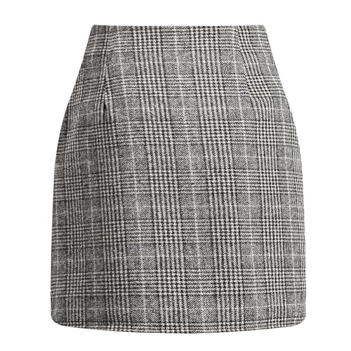 High Waisted Plaid Pencil Skirt Classic Mini