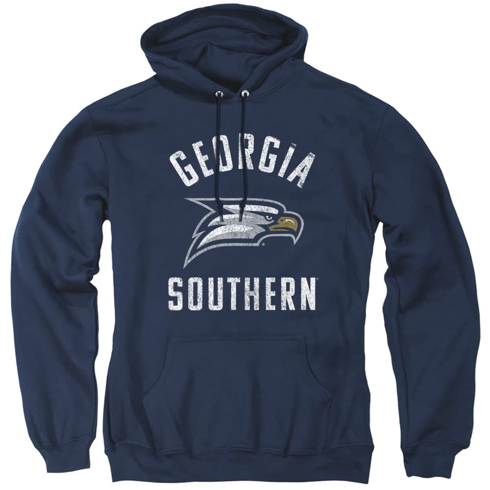 Georgia Southern University Official Eagles Logo Unisex Adult Pull-Over Hoodie,Navy, X-Large