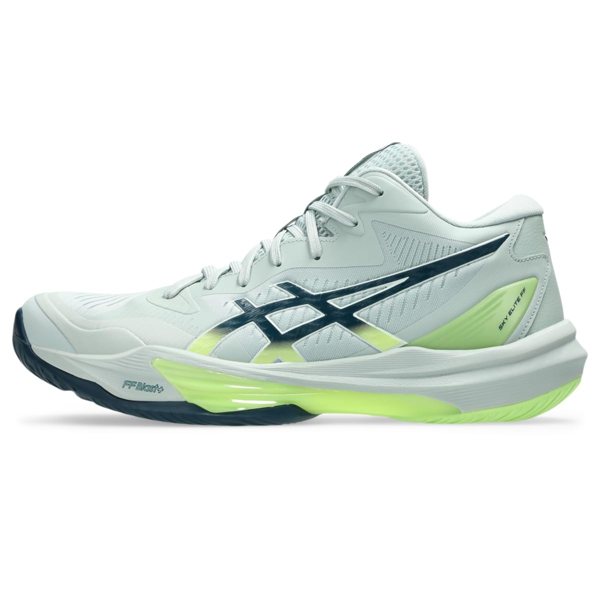 ASICS Men's Sky Elite FlyteFoam Mid Top 3 Volleyball Shoes, 9.5, Lichen Rock/Tranquil Teal