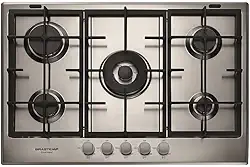 Cooktop 5 bocas Brastemp Gourmand Inox com duplachama e trempe com ferro fundido - BDK75DR 220V