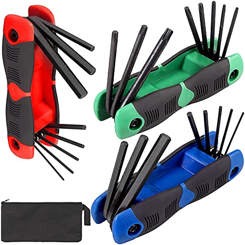 COLFULINE 24pcs Juego de llaves Hexagonales plegables , Juego de Llaves Allen Torx Diseño Plegable para Dispositivos Portátiles para Reparacione y Montaje Básicas del Hogar Cover