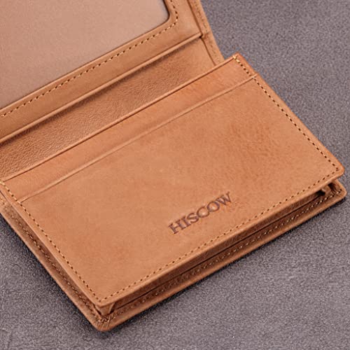 Image of HISCOW Business Card Holder with Large Compartment - Full Grain Leather