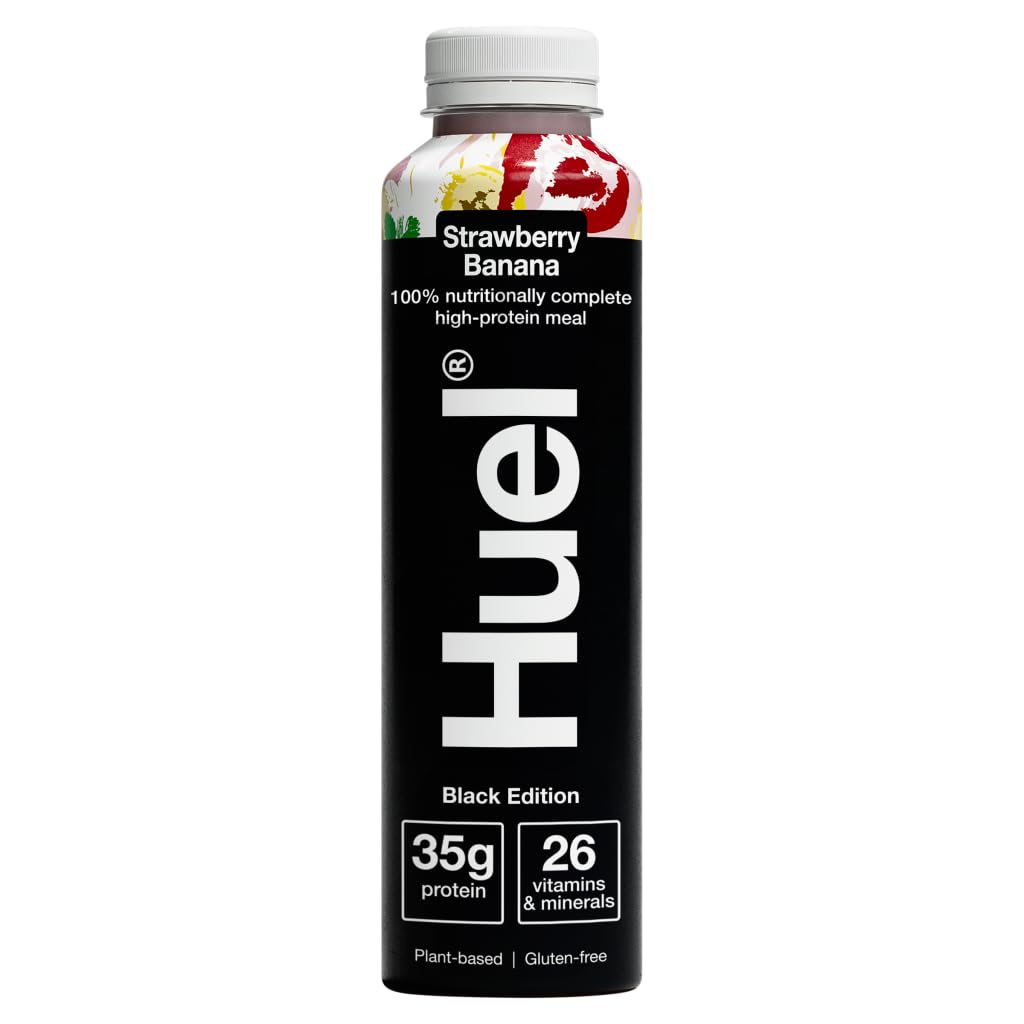 Huel Black Edition Ready-to-Drink | Strawberry Banana Flavour High Protein Drink | 35g Protein Per Bottle | Not Just A Meal Replacement Shake | Complete Nutrition I 16.9 Fl Oz (Pack of 1, 500ml)-image-22
