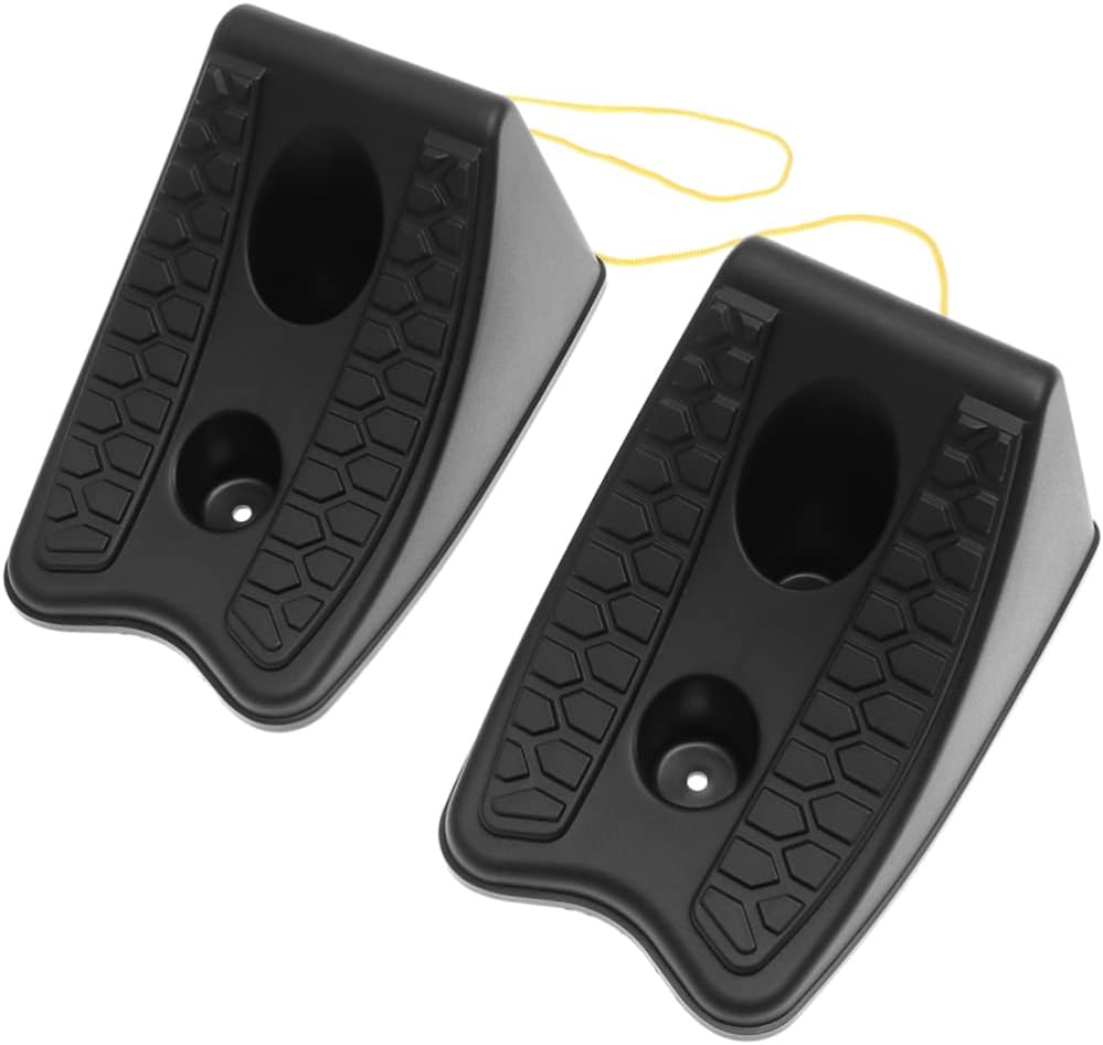 PRETYZOOM 2PCS Car Wheel Chocks Rubber Anti-Slip Blocks for Trailer and RV Heavy Duty Wheel Stopper Ramp for Camping and Parking