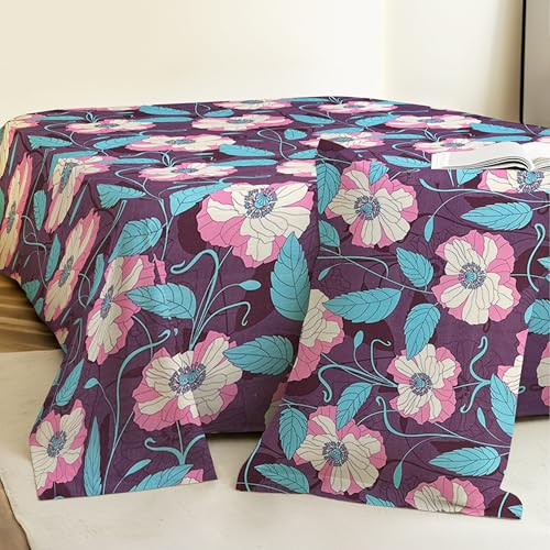 Image of Weave & Decor Cotton Bedsheet for Single Bed 90x60 Inches Soft and Breathable, Includes 1 Pillow Cover 20x30 Inches