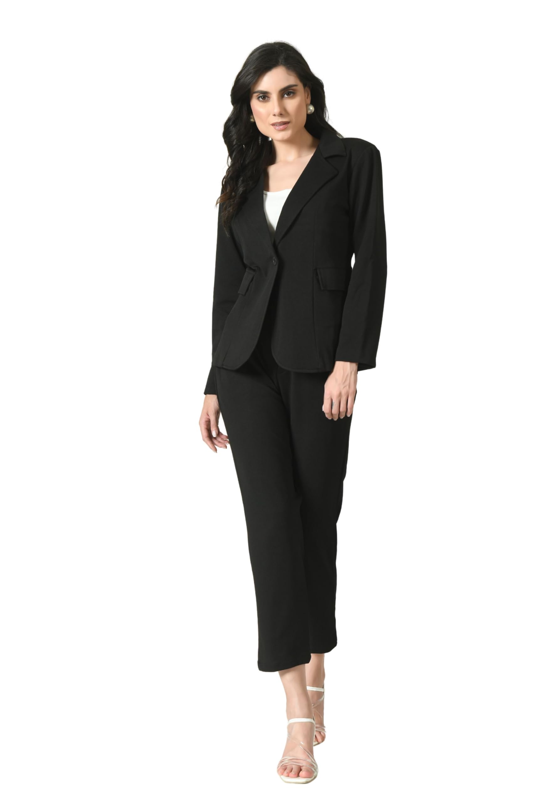 tj fashion Women's Cotton Blend Printed Blazer Pant and Camisole Set | 3-Piece Formal & Casual Office Wear Suit | Stylish Western Outfit for Business, Party & Daily Use-picture-24