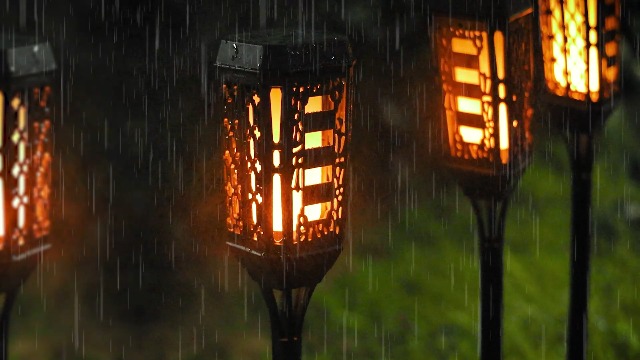 Joltix Lot De 8 Lampes Flamme Solaire Extérieure 12 LED - Torche Jardin Vacillante Étanché IP65