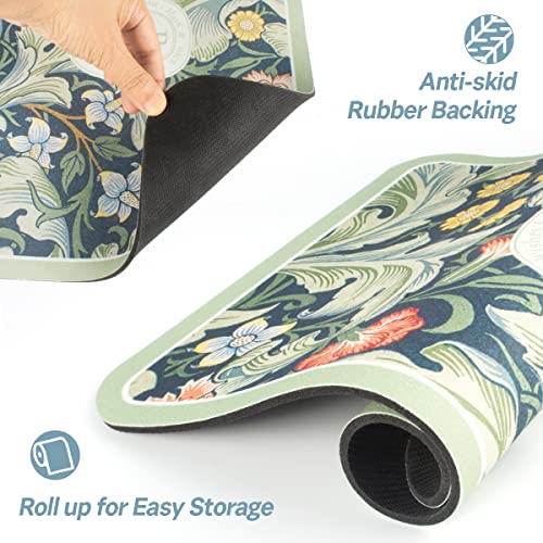 Fantasy Style Draining Mat, 2023 New Absorbent Dish Drying Mat For Kitchen Counter, Vintage Floral Coffee Mat, 15.7” X 11.8” Dish Drainer Mat, Heat Resistant Mat For Hot Pot #TOP5