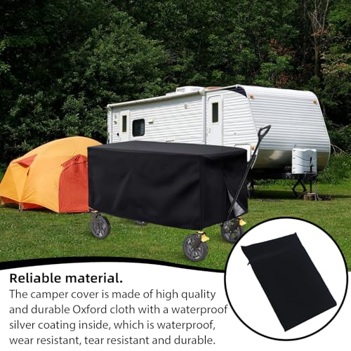 Abdeckung für Bollerwagen, Handwagon Abdeckung, Wasserdicht Anti-UV Staubdicht Bollerwagen Faltbar Abdeckung, 420D Oxford-Tuch Schutzhülle für Handwagen, Gartenwagen-Abdeckung für Faltwagen
