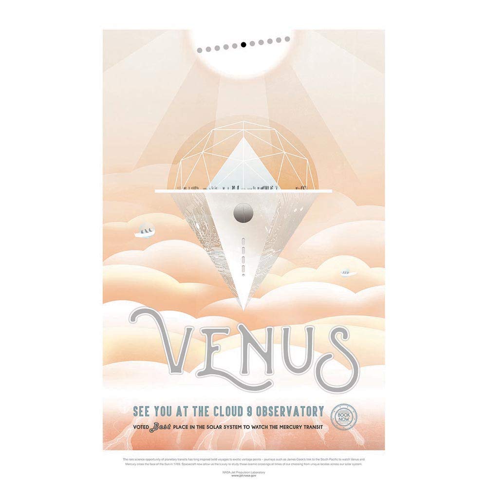 Wee Blue Coo Nasa Space Exploration Travel Advert Venus Art Print Poster Wall Decor 12X16 Inch