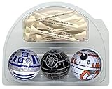 Death Star BB8 R2D2 Golf Balls with 20 Printed tees